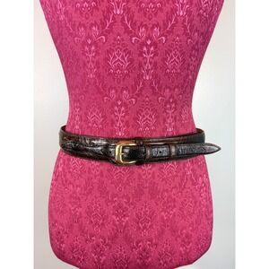 Ferrini Italia Mens Dark Brown Genuine Ostrich Leather Belt 34 Western Cowboy